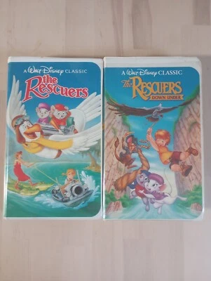 Disney’s The Rescuers & The Rescuers Down Under, VHS, Black Diamond Classics - Image 1 of 4