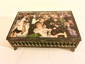 Vintage Japanese Silt Top Jewelry Box Renoir's Au Moulin de la Galette - Picture 1 of 4