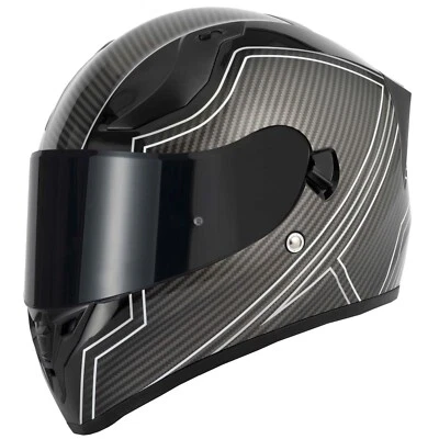 CASCO MOTO VCAN H128 CARA COMPLETA DOBLE VISERA PARASOL VECTOR CARBONO Foto 1 de 4