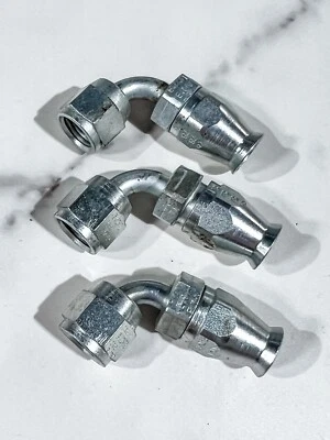 EATON #4 PTFE 90 DEGREE BENT TUBE HOSE END - STEEL COMPARABLE TO XRP 609004 - Image 1 of 2