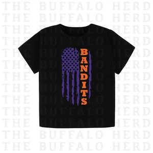 Kids American Buffalo Bandits Flag Shirt, Baby Youth Bandits Lacrosse Tee - Picture 1 of 1