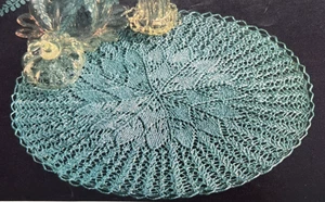 Vintage 1950s Knit & Crochet Pattern KNITTED SUNBURST 16" DOILY  - Picture 1 of 1