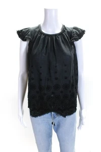 Bell Damen Babydoll Bluse mit Blumenstickerei schwarz Größe Extra Small - Bild 1 von 5