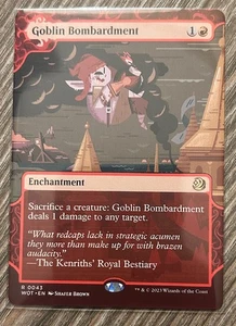 Goblin Bombardment -Showcase Wilds Eldraine Regular Enchanting WOE WOT 43 mtg NM - Picture 1 of 1
