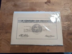 1933 Chicago World's Fair Staff Appreciation Certificate - Picture 1 of 5