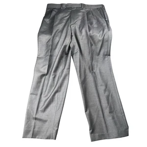 Pantalones de vestir Santorelli Luxury Serge Como 2 negros plisados de lana Italia para hombre talla 40 - Imagen 1 de 5
