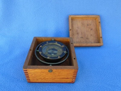 Antique Circa 1907 E.M Sherman Dirigo Ships Compass Seattle & Dovetail Box Works - Image 1 of 4