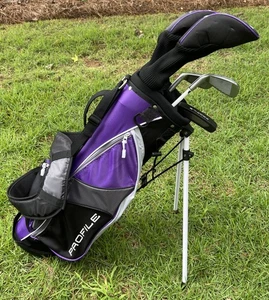 6 Pc Wilson Profile JGI Jr. Complete Golf Set Purple Carry Stand Bag Putter 28” - Picture 1 of 23