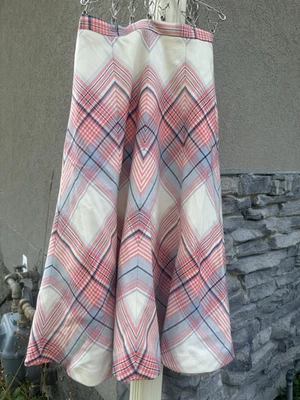 Falda De Colección 1950 Sportrite By Highland Queen Rosa A Cuadros Lana Cintura Talla 24-25 Foto 1 de 4