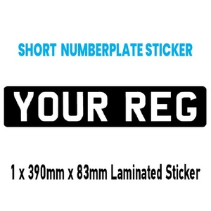 390 mm x 83 mm schwarz Nummernschild Show Car Aufkleber - Bild 1 von 1