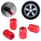 4pcs Red Wheel Tyre Tire Valve Stems Air Dust Cover Screw Caps Car Truck Bike