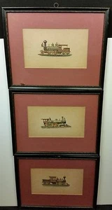 3 marcos antiguos estampados de tren de 11"" x 8"" - Imagen 1 de 8