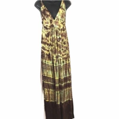 Buffalo David Bitton галстук краситель зеленый многоцветный макси платье с бретелью через шею размер маленький - Изображение 1 из 4
