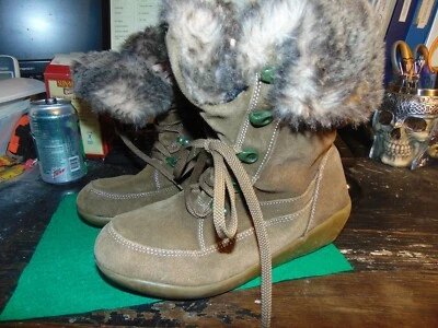 Mujeres Bass-Chalet Talla 8M Marrón Botas de Piel de Invierno con Cordones Foto 1 de 3