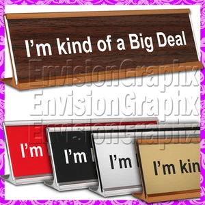 I'm Kind of a Big Deal ~ 2x8 LÁSER GRABADO ESCRITORIO PLACA DE IDENTIFICACIÓN DIVERTIDO MORDAZA REGALO - Imagen 1 de 6