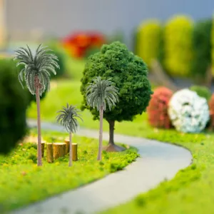 10Pcs Rainforest Plastic Palm Tree Model Layout Props Tropical Scenery DIY - Picture 1 of 9