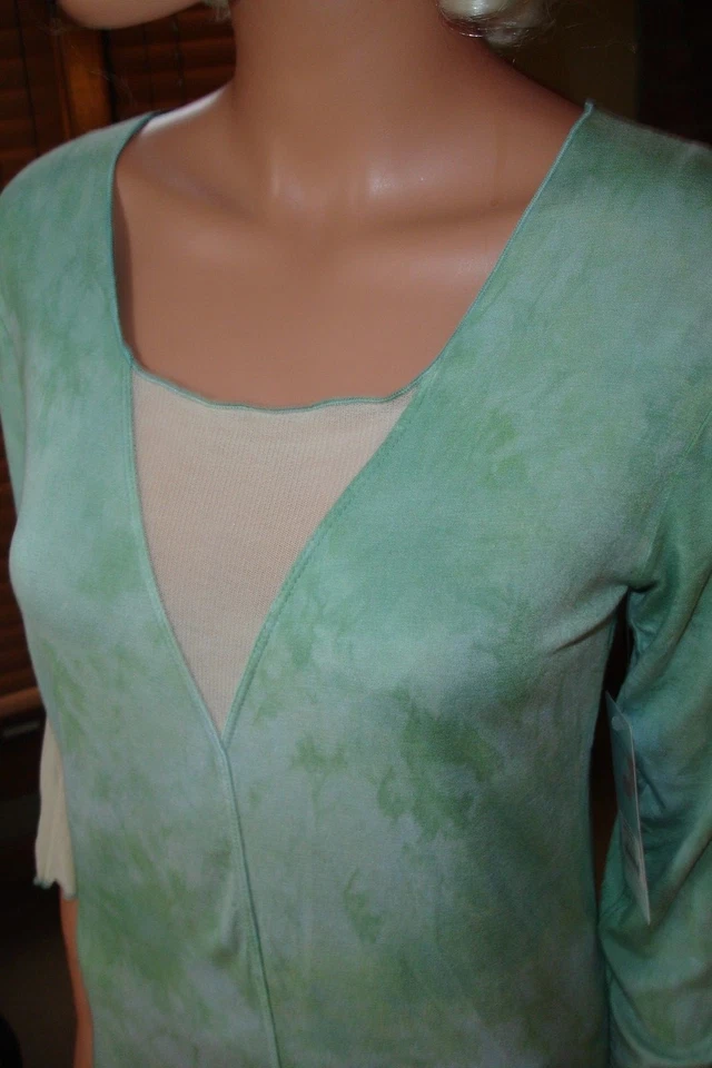 Camisa Top Bleu Clair Claire Pettibone Impresión-Aqua~Estilo25440312 Talla S Foto 1 de 4