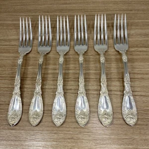 Vintage 1881 Rogers 1908 LA VIGNE Grape Dinner Forks Silverplate Flatware Set 6 - Picture 1 of 7