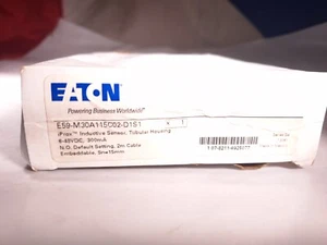 EATON E59-M30A115C02-D1S1 TUBULAR INDUCTIVE SENSOR 30MM 6-48VDC NO 2M CABLE - Picture 1 of 4