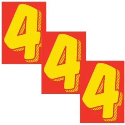 PEGATINAS PARABRISAS DISTRIBUIDOR DE AUTOMÓVILES CALCOMANÍAS DE VINILO GRANDE NÚMERO 3 PAQUETES ROJO AMARILLO Foto 1 de 2