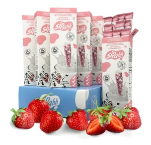 Sipahh Milk Flavoring Straws. 60 Plant-based Straws. LUSCIOUS STRAWBERRY 6 Packs - Picture 1 of 9