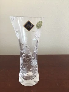 Vaso cristallo piombo PbO taglio a mano 24% made in Repubblica Ceca alto 7 pollici - Foto 1 di 4