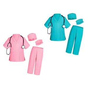 Children Doctor Fancy Dress Costume Nurse Scrubs Costume Set for Halloween Party