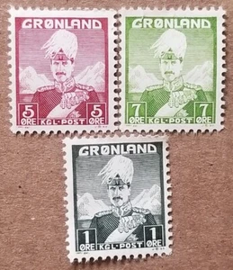 Scott Greenland 1 2 3 1938-1946 Postage Stamps Mint Hinged OG - Picture 1 of 2