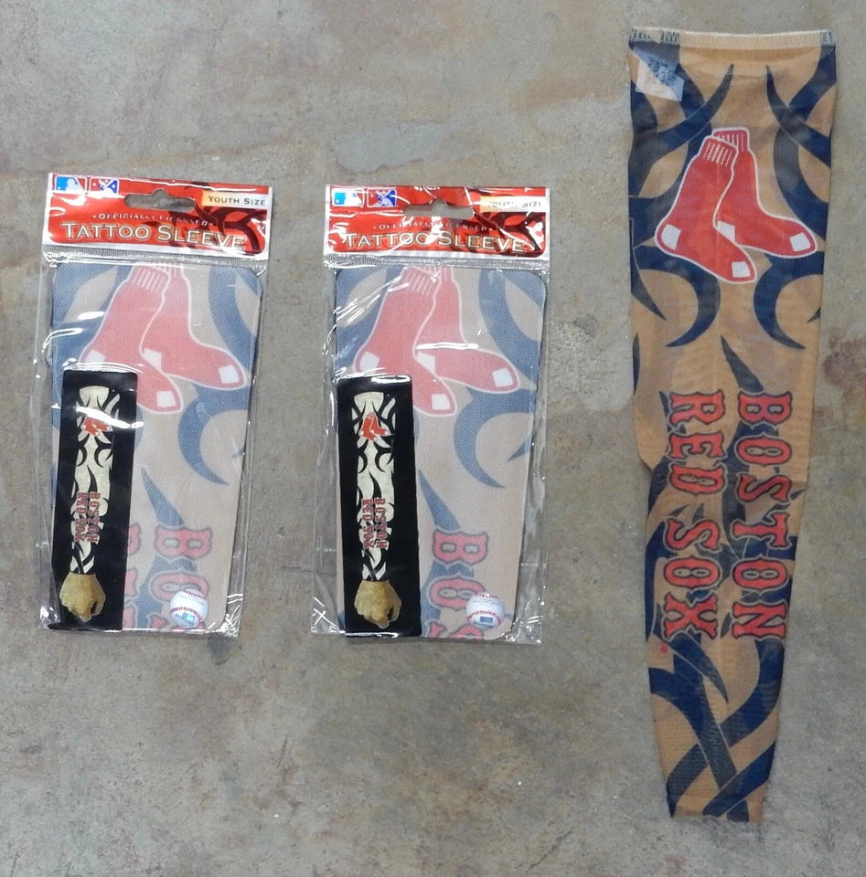 Pack of 2 Boston Red Sox Socks Tribal Tattoo Arm Sleeves Sleeve Band Youth Size - Image 1 of 1