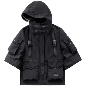 Niepce Streetwear Unisex Techwear Windbreaker Jackets Tactical Coat with Hoodie - Picture 1 of 11