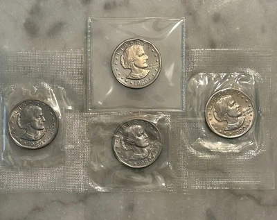 1980 P D S S Susan B Anthony Proof & BU - 4 Coin  Set / Lot - Mint Cello - Image 1 of 4