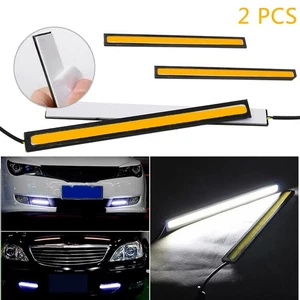 2x Yellow 17cm LED COB Daytime Running Lights Car Auto DRL Fog Driving Lamp - Picture 1 of 8