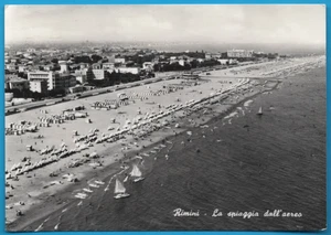 Rimini La Spiaggia Anno 1953 FG cartolina vintage postcard postkarte MA2191 - Imagen 1 de 2