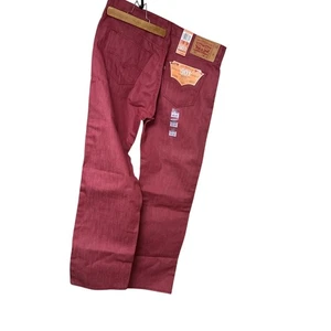 Levi's 501 Jeans Mens Size 36X30 Faded Red Raw Unwashed Denim Shrink To Fit New - Picture 1 of 7
