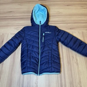 Eddie Bauer Kids Deer Harbor Reversible Hooded Jacket (Navy/Aqua, XS (5-6) - Picture 1 of 12