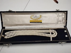 Mangatrai White Pearl Necklace & Pearl Earrings Set 18 In. Necklace - Picture 1 of 6