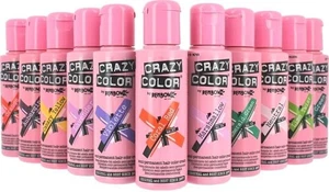 Crazy Colour Semi Permanent Hair Dye Toner-Bright Hair Colour-Fast UK Delivery - Picture 1 of 88