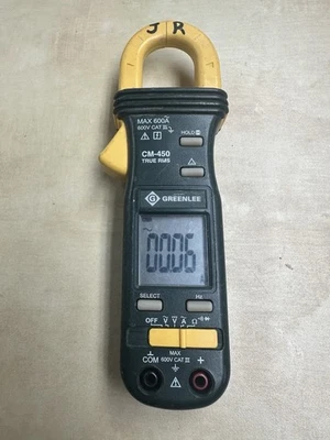 Pinza amperimétrica Greenlee CM-450 AC True RMS Cat III 600A/V 7 funciones sin cables Foto 1 de 4