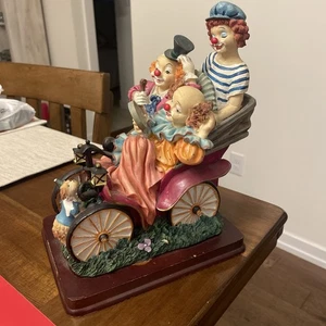 Vintage The Mirella Collection, Clowns In A Car Hand Painted - Picture 1 of 5