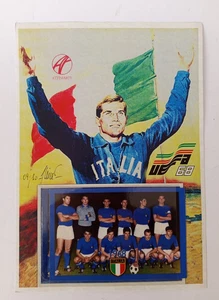 ♥ BLATT + POSTKARTE ITALIEN EUROPAMEISTER FUSSBALL 1968 F16b - Bild 1 von 2