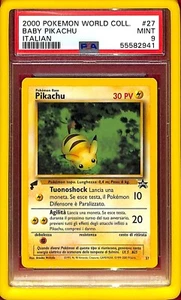 PSA 9 2000 Pokemon World Collection Italian Baby Pikachu #27 - Picture 1 of 2