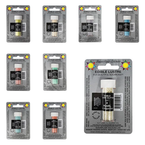 Sugarflair Edible Lustre Glitter Dusts - 10 Colours - Icing Sugarpaste - 2g - Image 1 of 1