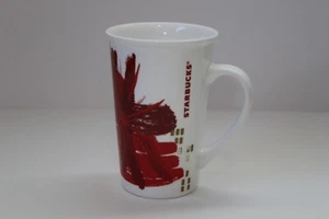 Starbucks 2014 Red / Gold Abstract Art 12 oz Ceramic Coffee Mug - Picture 1 of 8
