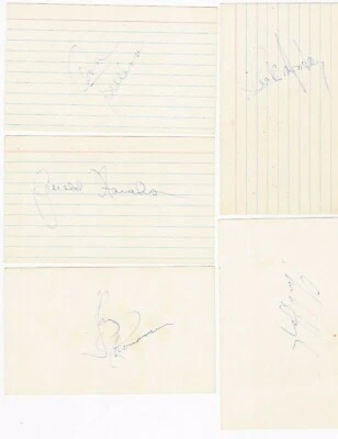 Don Sutton Davey Lopes Rick Monday 1978 -81 Dodgers Signed Autograph Index Cards - Image 1 of 2