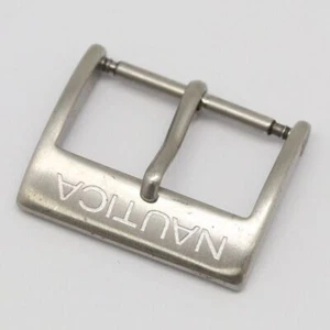 NAUTICA Genuine Buckle Men's Wrist Watch Strap Band Parts Silver Color 20mm - Picture 1 of 3
