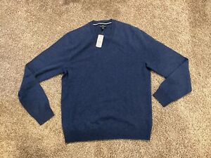 Mens Brooks Brothers Pullover Sweater Blue 100% Cashmere Sz M