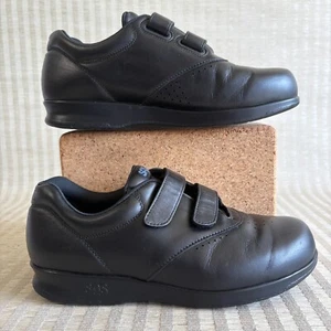 SAS Me Too Double Strap Shoes Womens Size 7.5 Black Leather Diabetic Orthopedic - Picture 1 of 20