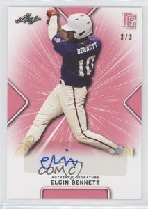 2021 Leaf Perfect Game National Showcase Pink /3 Elgin Bennett #BA-EB1 Auto