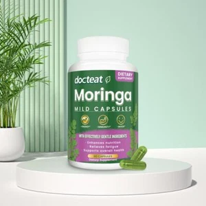 Organic Moringa Capsules 60Count High Strength by Docteat - Picture 1 of 16