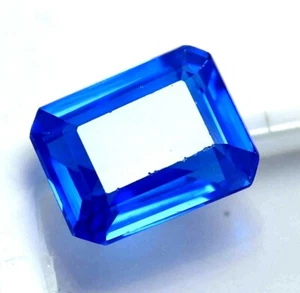 Zafiro azul natural de 7,70 quilates de Ceilán corte esmeralda piedra preciosa suelta certificada - Imagen 1 de 4